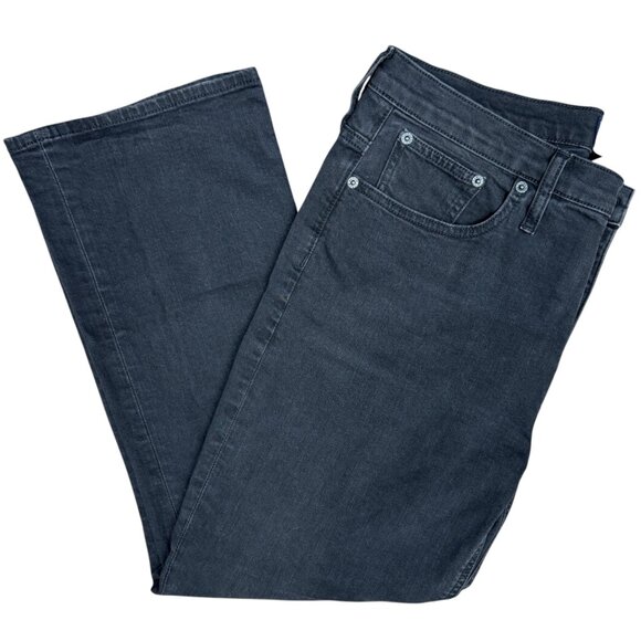 EUC Women's J. CREW 9"‎ High Rise Crop Flare Jeans Black Denim | Size 31 - Picture 3 of 10